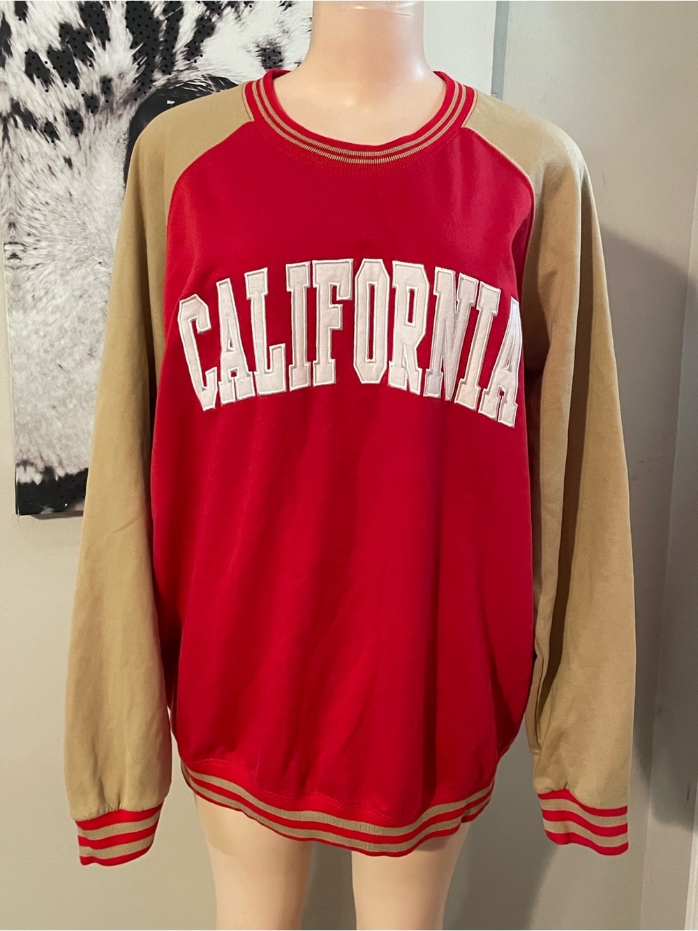 New York Popular Varsity Crew neck California Graphic sweatshirt top XL y2k stre